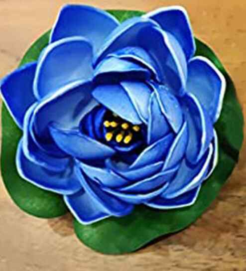 Set Of 6 Blue Foam Lotus Floating Artificial Flowers