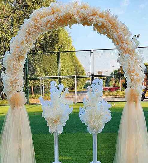 Set Of 2 Yellow Plastic 2 Sticks Long Cherry Blossom Branches Artificial Flowers Bunch