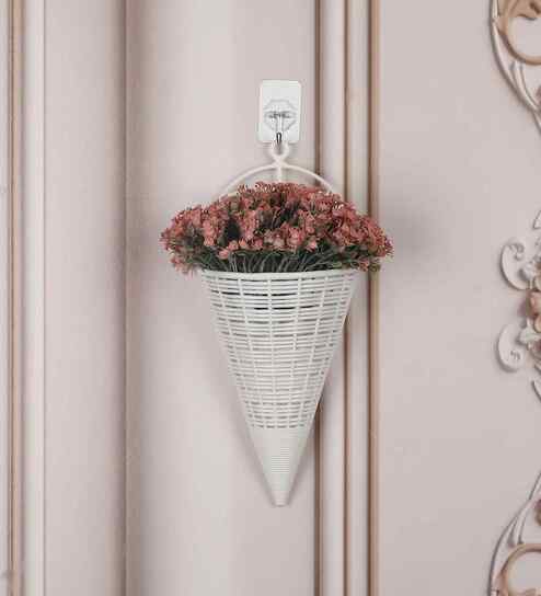 Artificial Wall Plant with Small Red Flowers - 1 pc