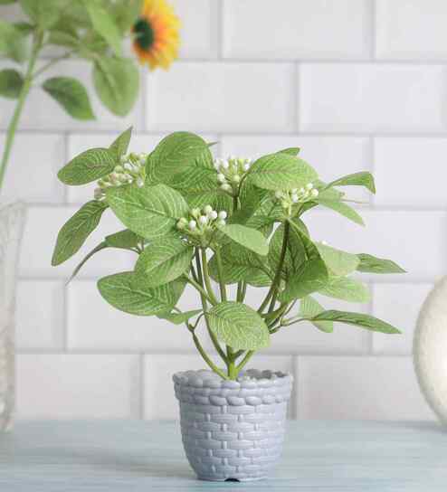 Artificial White Buds Plant