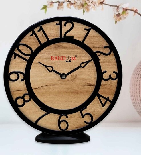 8 Inches Brown Wall Cum Table Clock