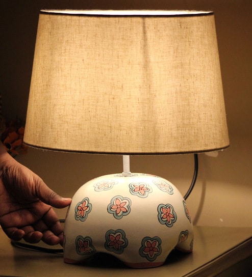 Artistic Block Print Terracotta Table lamp