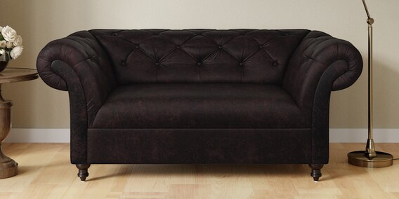 Buy Areia 2 Seater Sofa In Dark Brown Colour By Amberville Online