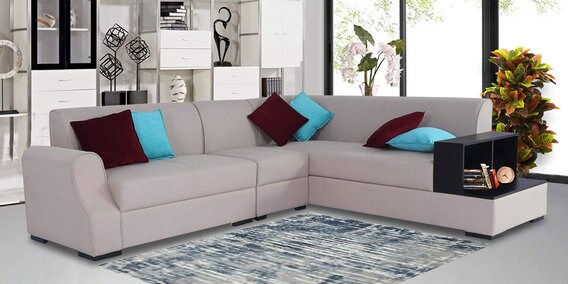 Buy Arlo Lhs Sectional Sofa In Light Beige Colour By Muebles Casa