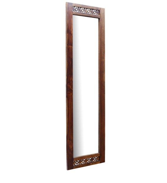 Buy Sheesham Wood Full Length Mirror in Brown colour by Wooden Mood