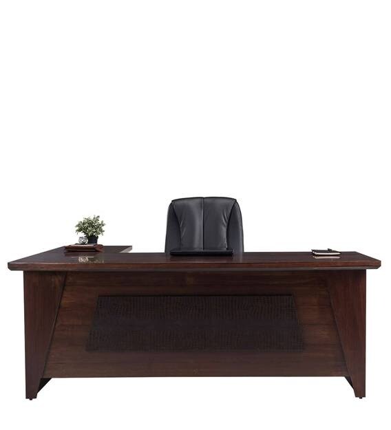 Buy Arrow Director Table in Warm Walnut Finish by Durian Online