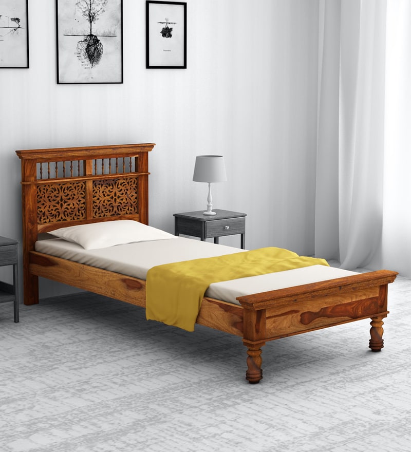 Buy Aramika Solid Wood Single Bed In Rustic Teak Finish By Mudramark