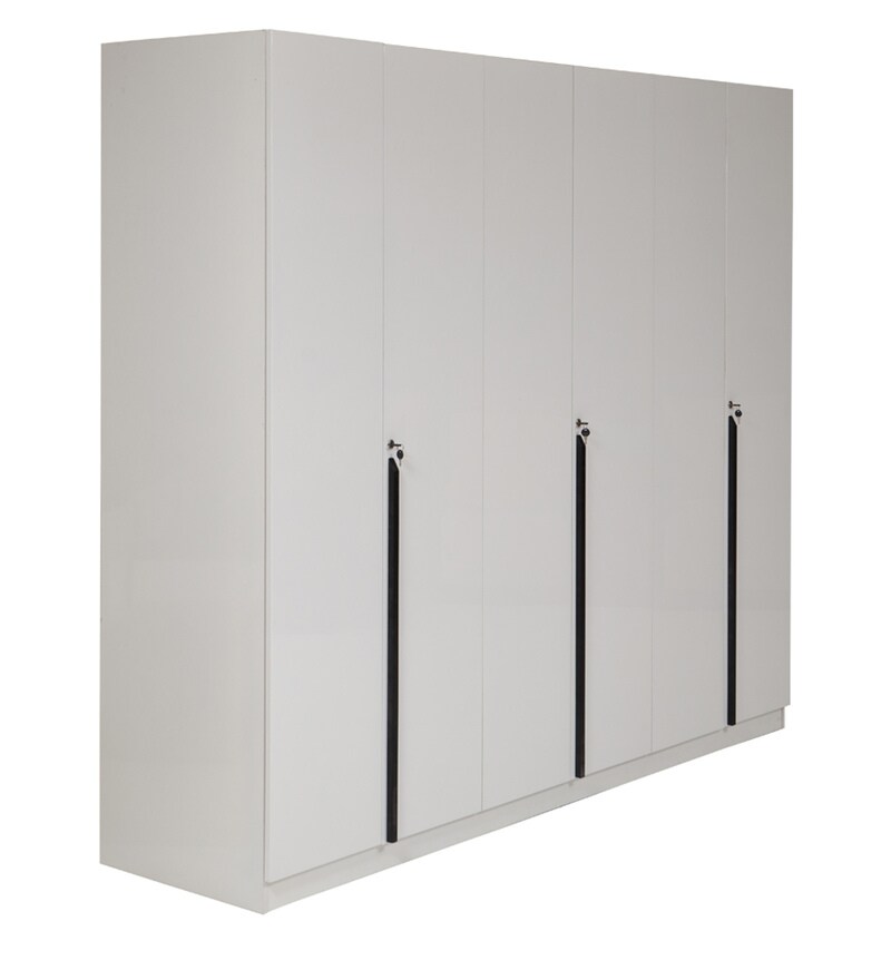 Buy Archer 6 Door Wardrobe in White Finish by Evok Online 4+ Door