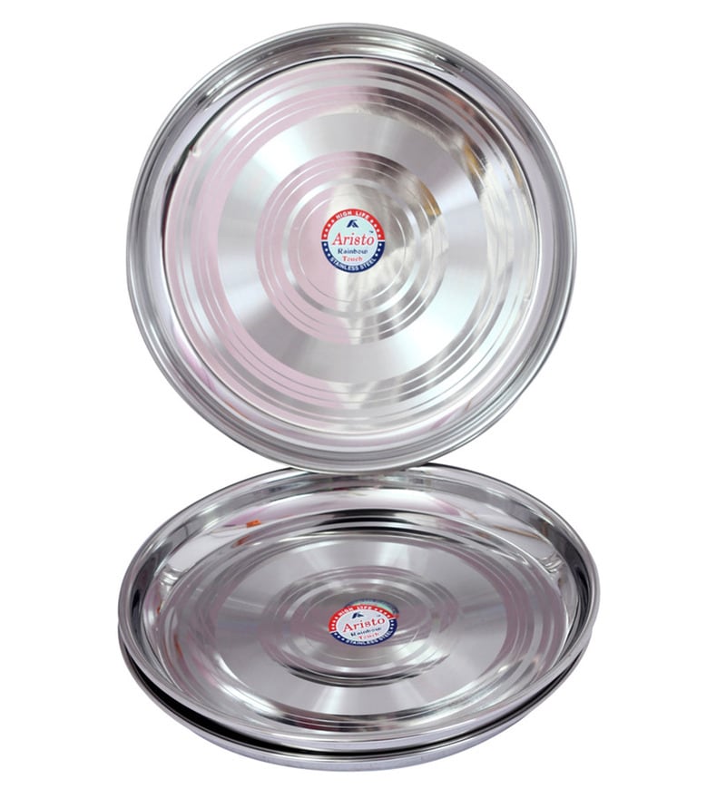 Buy Aristo 26 CM Stainless Steel Dinner Plates Set of 3 Online