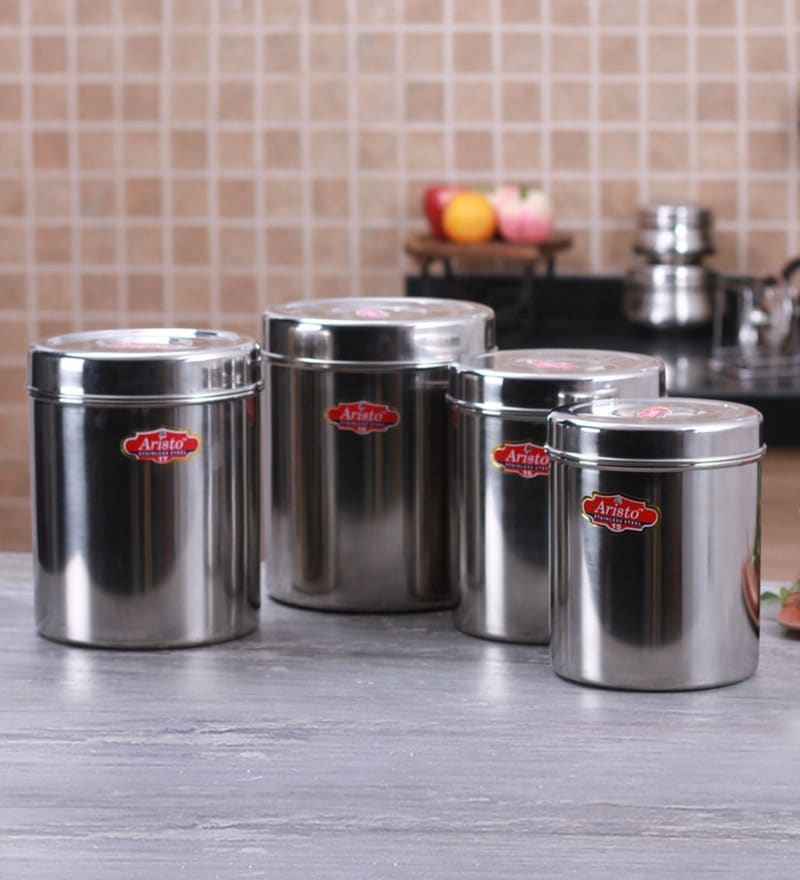 Buy Aristo Silver 3500 Ml - 6400 Ml Storage Container - Set of 4 Online ...