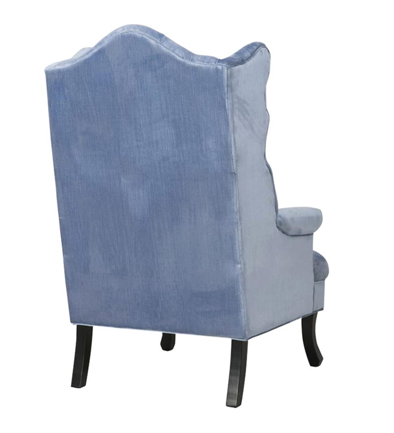 Buy Arnova Fabric Wing Chair in Dark Blue Colour Online Wing Chairs