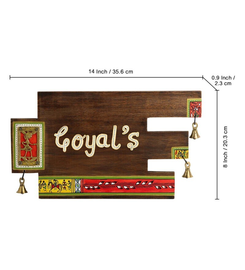 Buy Art In A Name Warli & Dhokra Customizable Sheesham Wood Name Plate