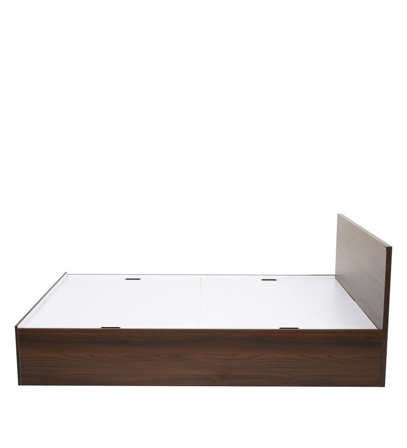 Buy Arthur King Size Bed in Walnut Finish with Box Storage by Nilkamal