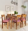 Arabel Sheesham Wood 6 Seater Dining Set In Rustic Teak Finish