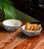 Arabian Nights 230ml Blue & White Ceramic (Set of 2) Dinner Bowl
