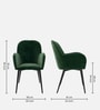 Araceli Velvet Dining Chair In Green Colour