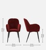 Araceli Velvet Dining Chair In Red Colour