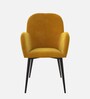 Araceli Velvet Dining Chair In Yellow Colour