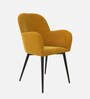 Araceli Velvet Dining Chair In Yellow Colour
