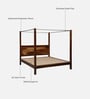 Arahus Sheesham Wood Queen Size Poster Bed in Provincial Teak Finish
