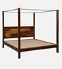 Arahus Sheesham Wood Queen Size Poster Bed in Provincial Teak Finish