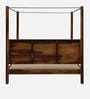 Arahus Sheesham Wood Queen Size Poster Bed in Provincial Teak Finish