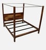 Arahus Sheesham Wood Queen Size Poster Bed in Provincial Teak Finish