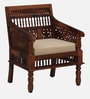 Aramika Sheesham Wood 1 Seater Sofa In Honey Oak Finish
