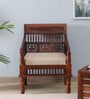 Aramika Sheesham Wood 1 Seater Sofa In Honey Oak Finish