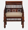 Aramika Sheesham Wood 1 Seater Sofa In Honey Oak Finish
