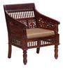 Aramika Solid Wood 1 Seater Sofa in Honey Oak Finish