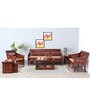 Aramika Solid Wood 1 Seater Sofa in Honey Oak Finish