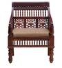 Aramika Solid Wood 1 Seater Sofa in Honey Oak Finish