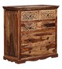Aramika Sheesham Wood Chest Of Drawers In Rustic teak Finish