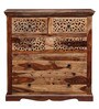 Aramika Sheesham Wood Chest Of Drawers In Rustic teak Finish