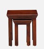 Aramika Sheesham Wood Nest Of Tables In Honey Oak Finish