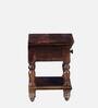 Aramika Sheesham Wood Bedside Table In Provincial Teak Finish With Drawer