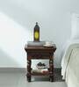 Aramika Sheesham Wood Bedside Table In Provincial Teak Finish With Drawer
