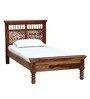 Aramika Sheesham Wood Single Bed In Rustic Teak Finish