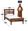 Aramika Sheesham Wood Single Bed In Rustic Teak Finish