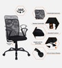 Arata Breathable Mesh Ergonomic Chair in Black Colour