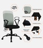 Arata Mid Back Ergonomic Chair with Tilt Lock Mechanism in Black & Grey Colour