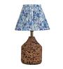 Blue Arc Table Lamp in Handcrafted Natural Cork with Lampshade