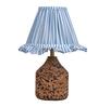 Blue Arc Table Lamp in Handcrafted Natural Cork with Lampshade