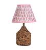 Pink Arc Table Lamp in Handcrafted Natural Cork with Lampshade