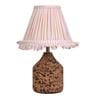 Pink Arc Table Lamp in Handcrafted Natural Cork with Lampshade