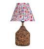 Pink Arc Table Lamp in Handcrafted Natural Cork with Lampshade