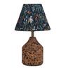 Blue Arc Table Lamp in Handcrafted Natural Cork with Lampshade