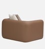 Arcade Leatherette 1 Seater Sofa with Solid Wood Fluting and Fabric Seat