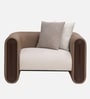 Arcade Leatherette 1 Seater Sofa with Solid Wood Fluting and Fabric Seat